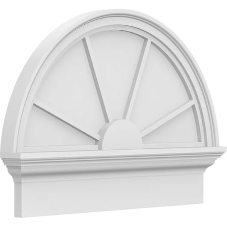 Ekena Millwork Half Round 4 Spoke Architectural Grade PVC Combination Pediment, 26"W x 19-3/4"H x 2-3/4"P PEDPC026X200HRO04